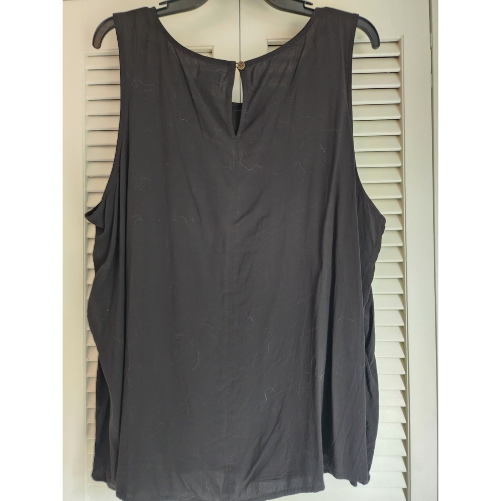A.N.A. XXL Black Sleeveless Blouse Shell Top Keyhole Back Casual Layering Shirt - Picture 3 of 5
